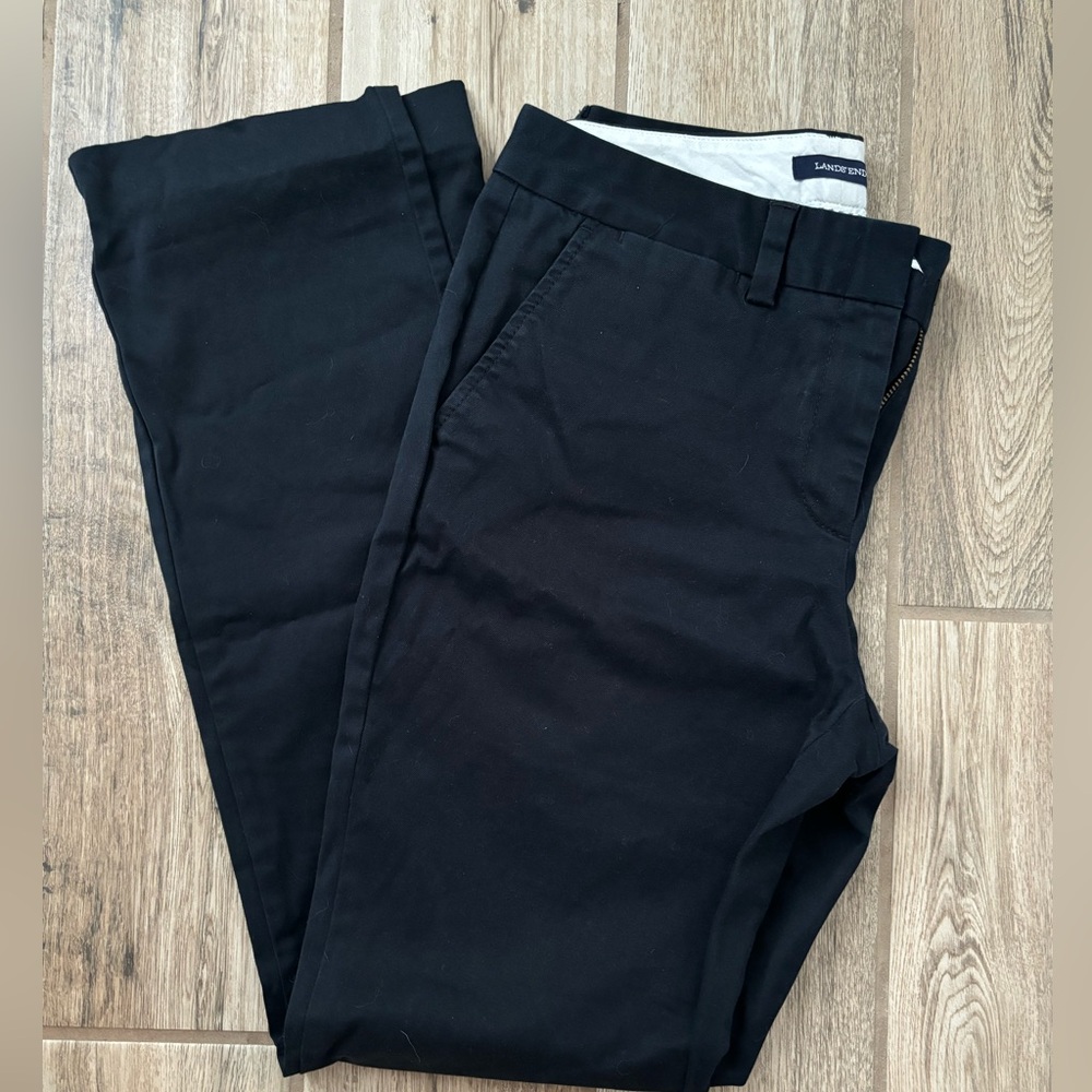 Lands End navy mid rise straight leg chino 6